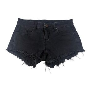 BLANKNYC Black Denim Cutoff Shorts Frayed Raw Hem Women's Size 24